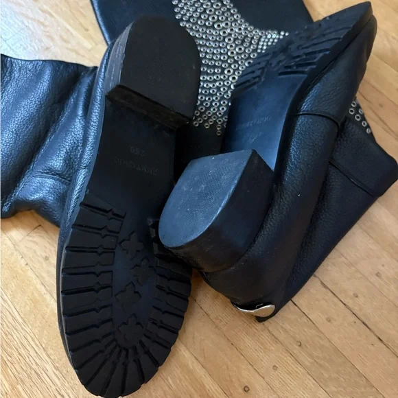 Jimmy Choo Black Over the Knee Boots with Silver Accents - Picture 8 of 8